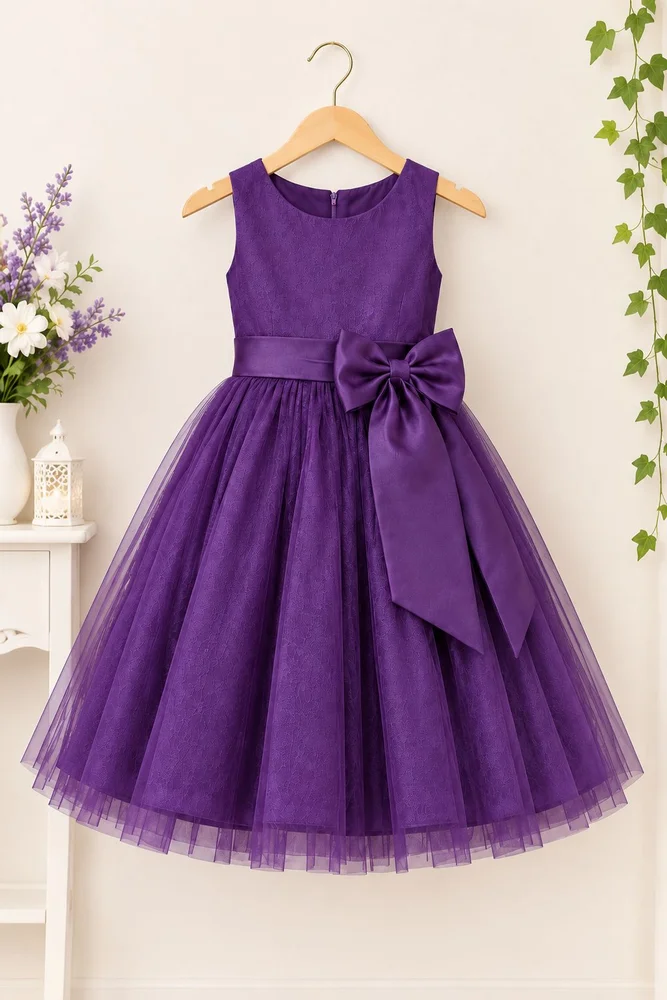 Royal Plum Bow Frock