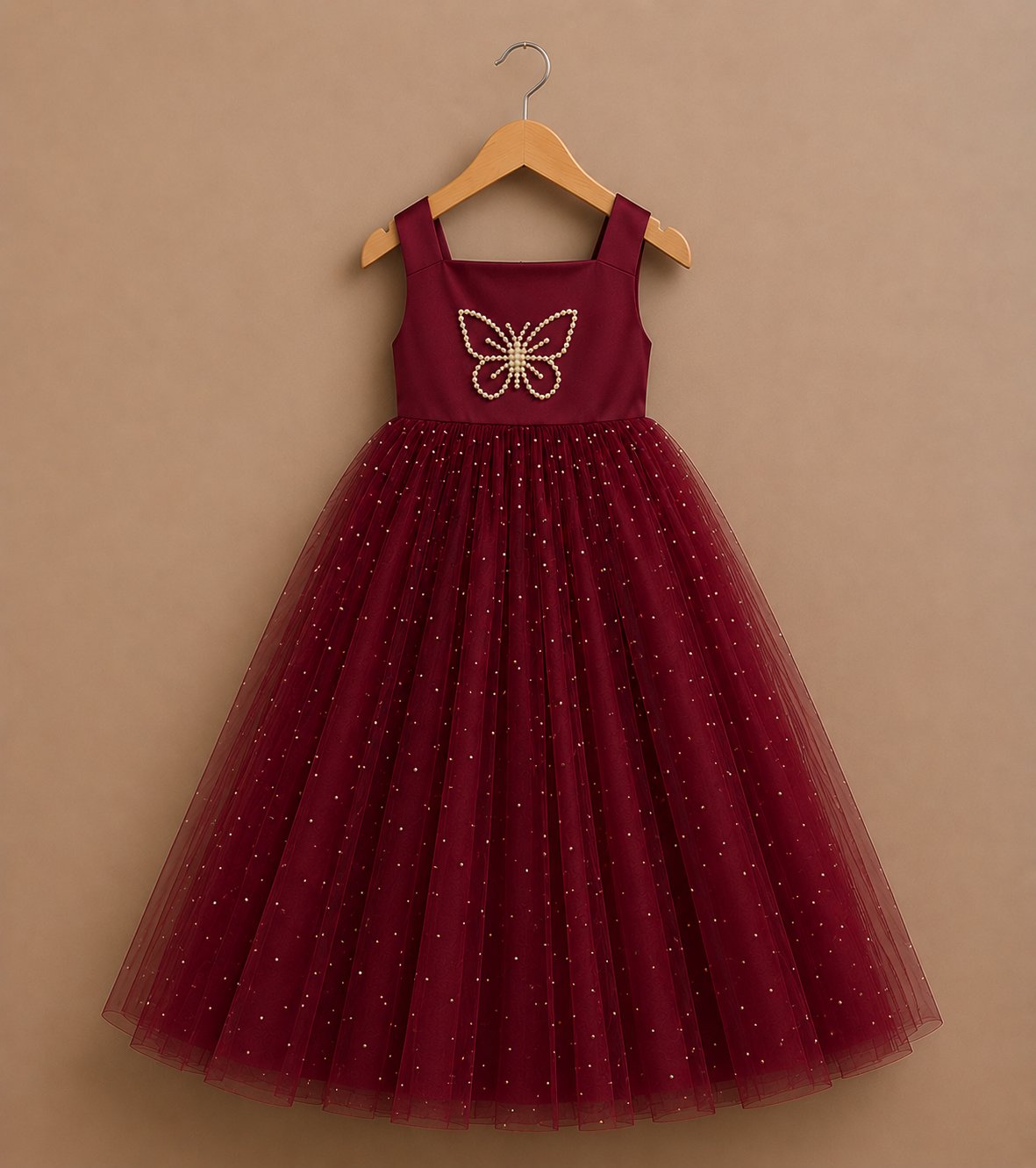 Wine Butterfly Gown
