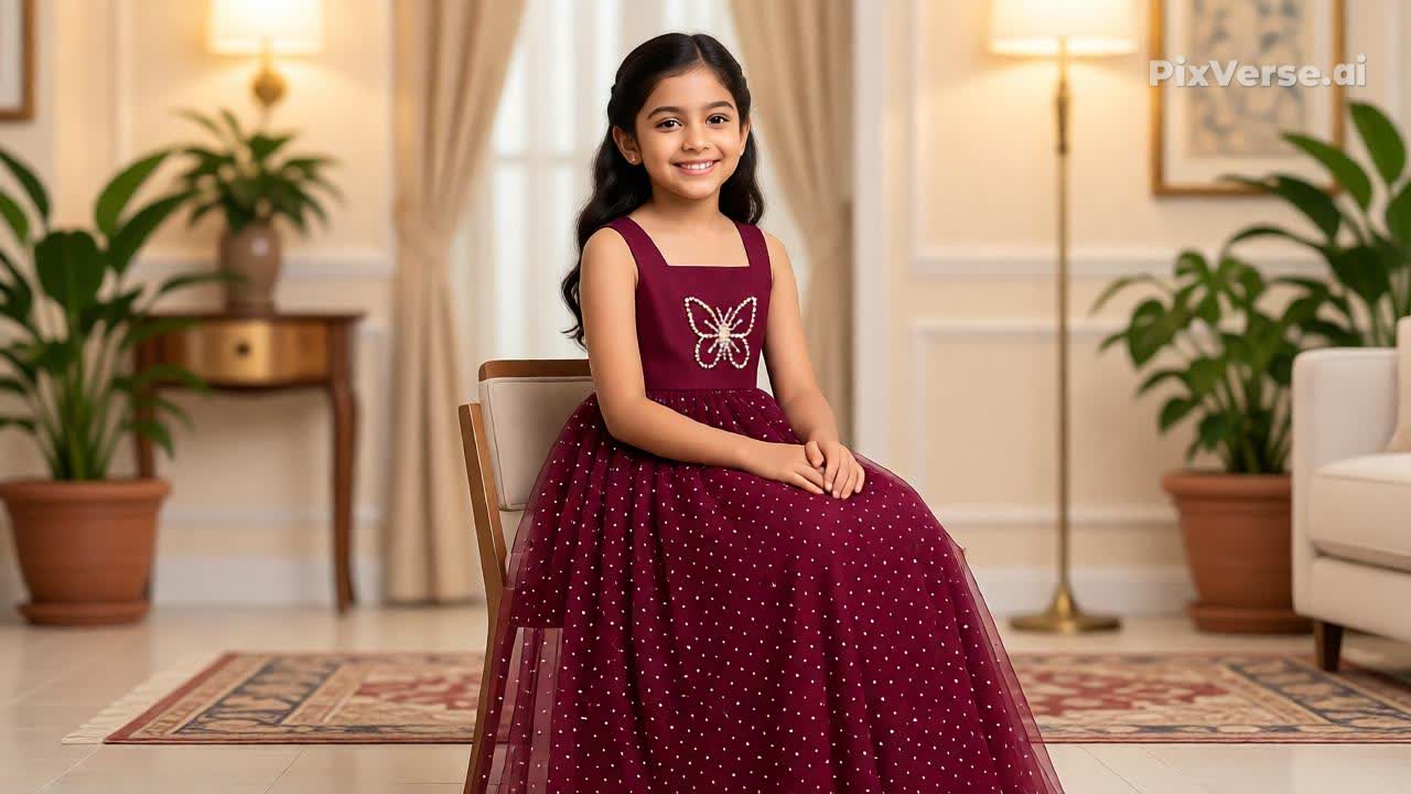 Wine Butterfly Gown