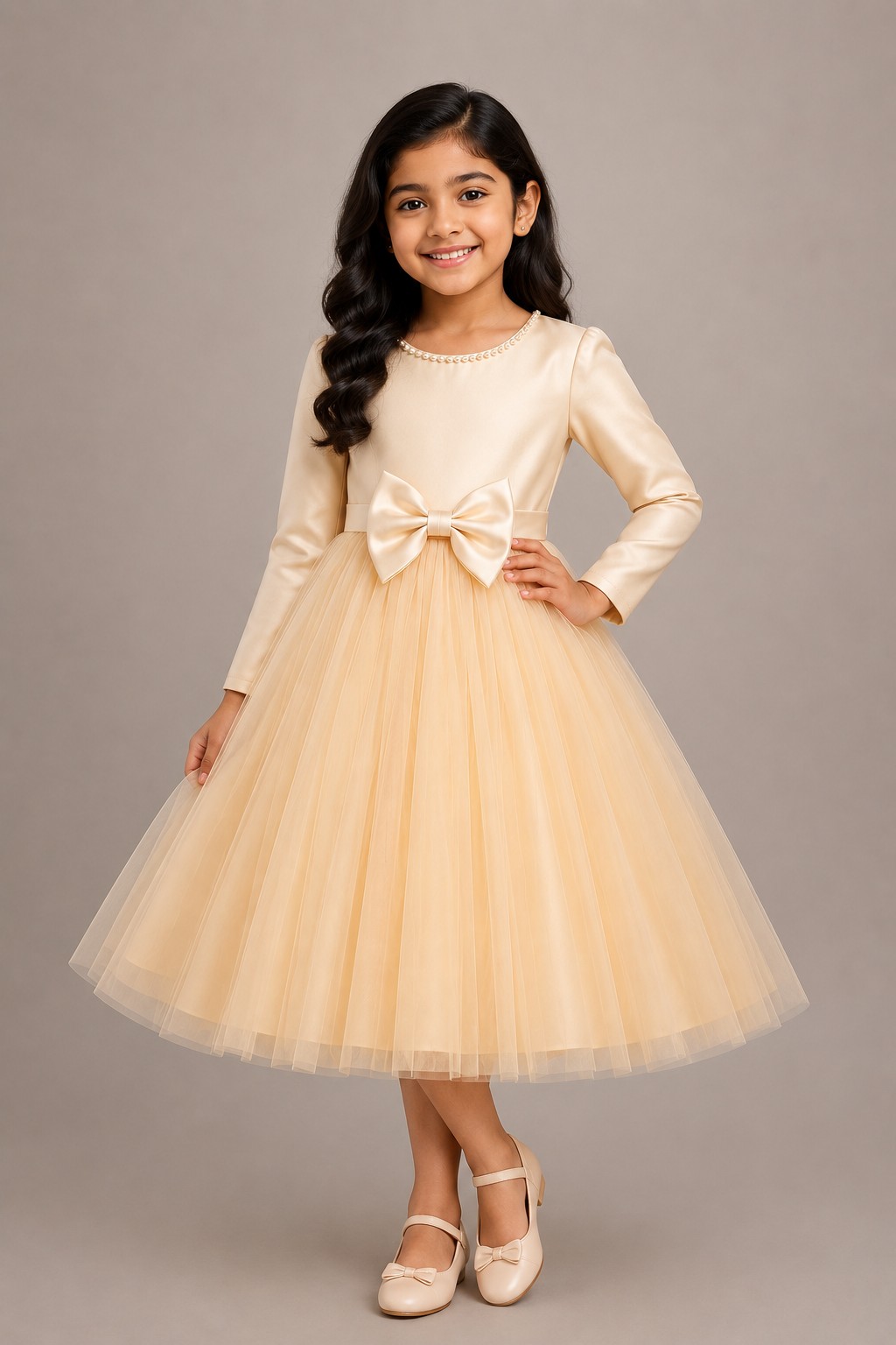 Ivory Whisper Bow Gown