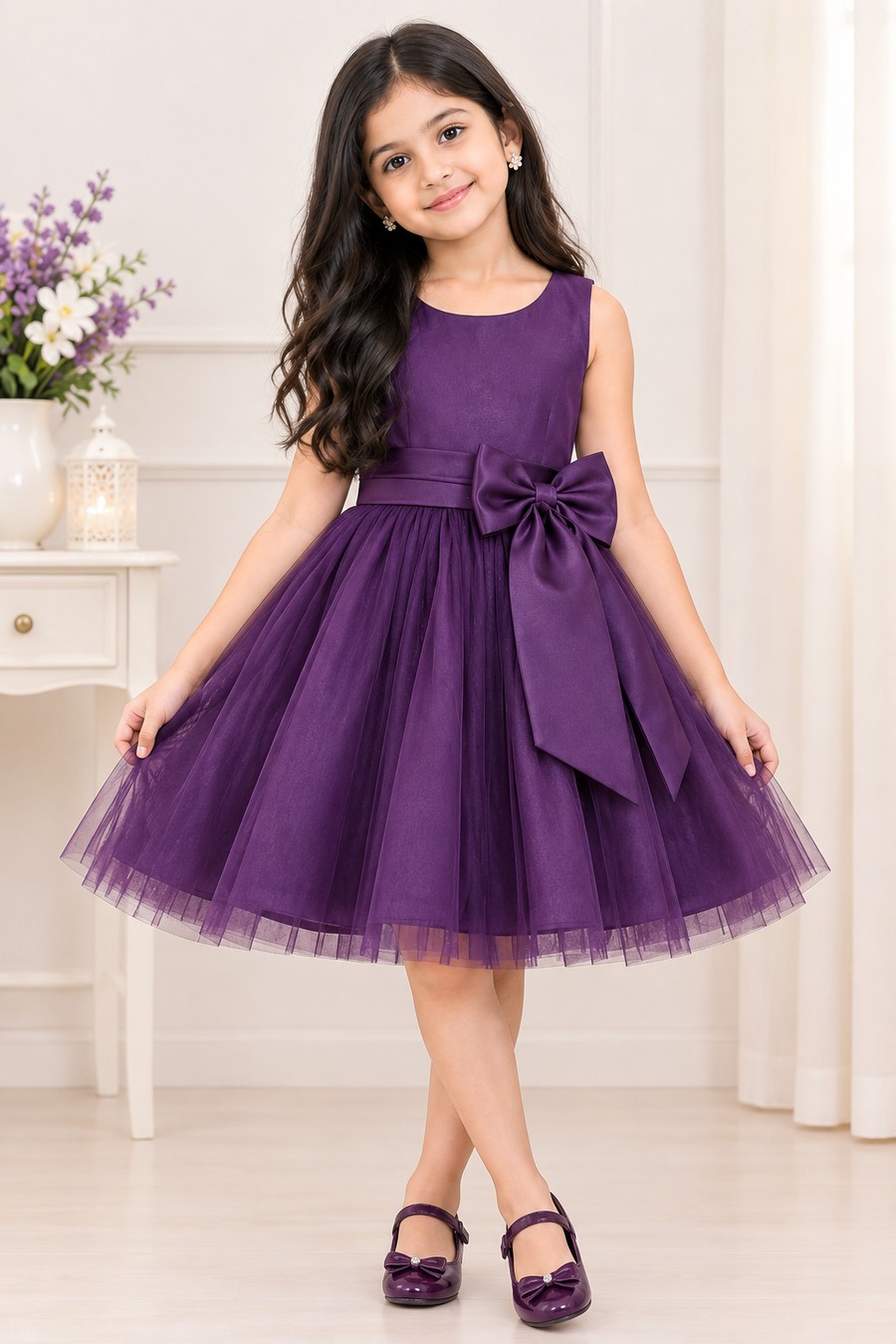 Royal Plum Bow Frock